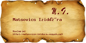 Matsovics Izidóra névjegykártya